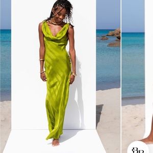 Rat & Boa Navarra dress in green 100%SILK